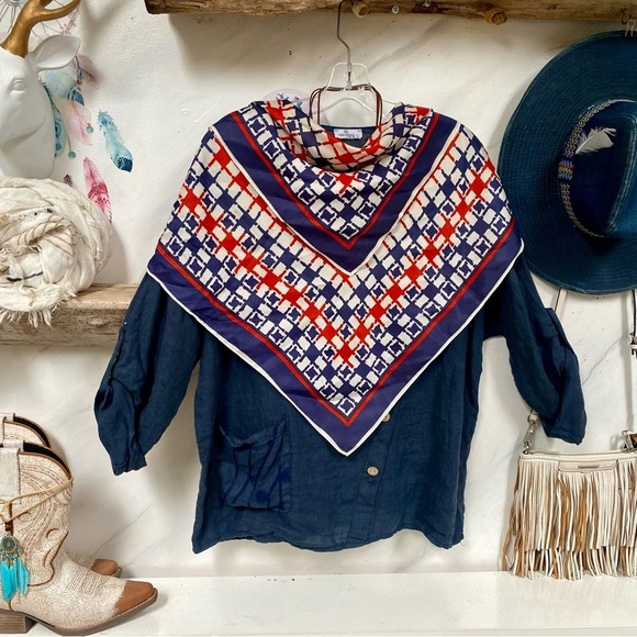 Made in Japan Scarf/wrap w Mediterranean boho coastal vibe - Picture 8 of 12